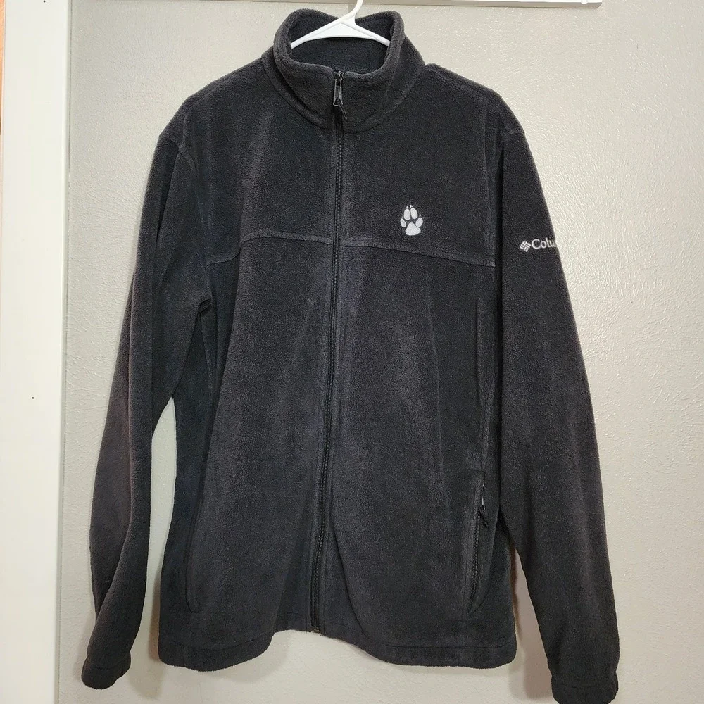 Columbia Jacket Size Large Men's Black Full Zip‎ Fleece Long Sleeve Sportswear